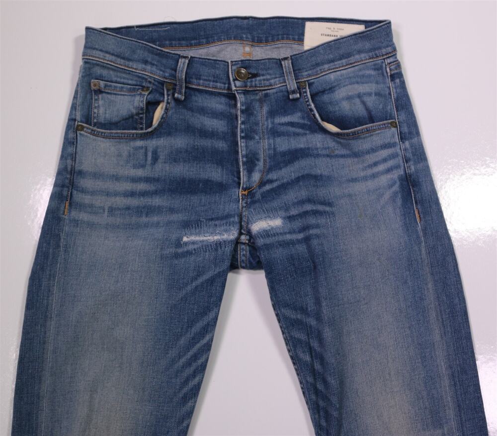 rag & bone Mens Fit 1 Skinny Leg Standard Issue Destroyed Distressed Jeans 32x34